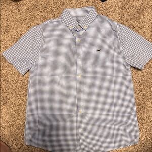 Vineyard Vines Light Blue Gingham Kids Button Down Shirt